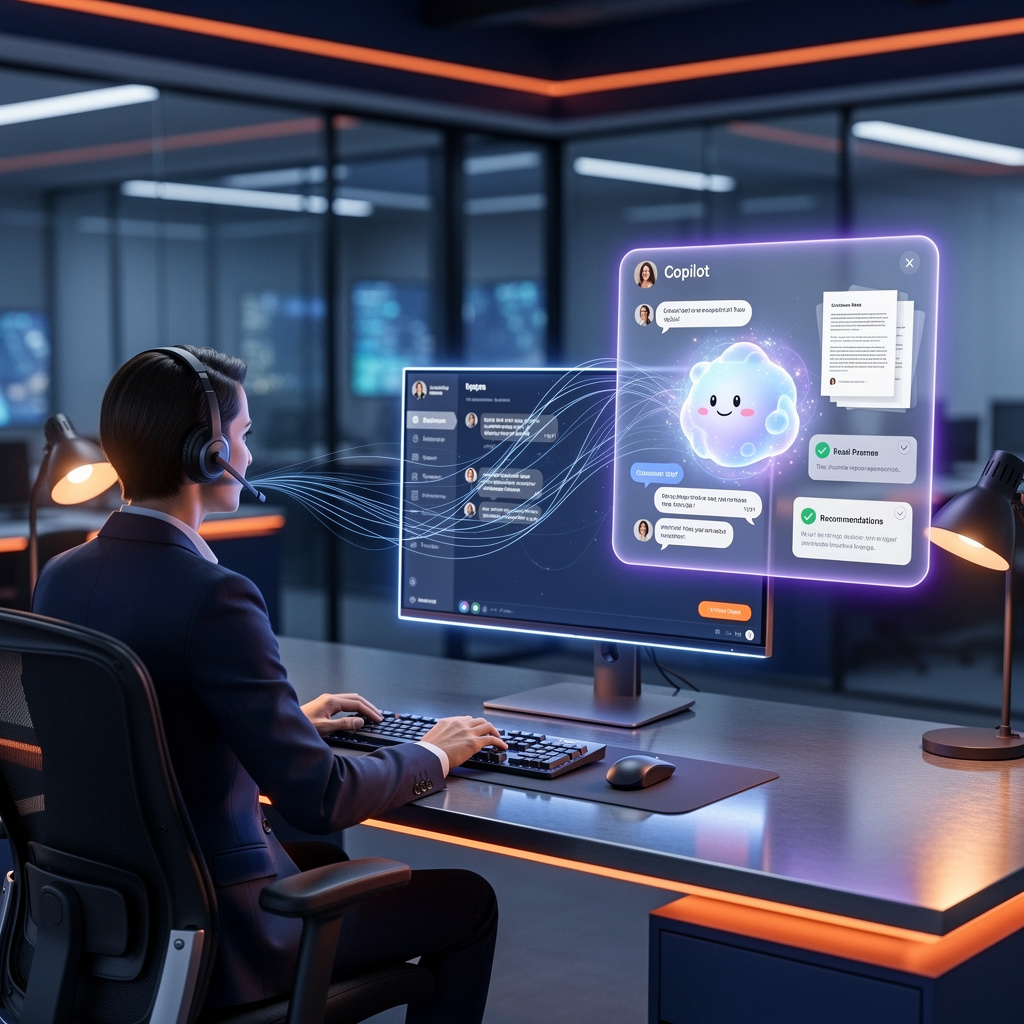 Customer support agent using an AI Agent Copilot.